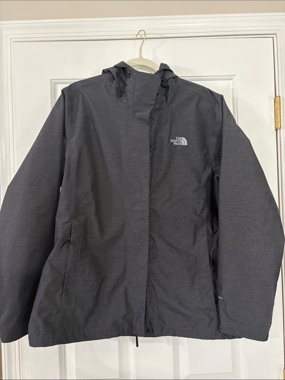 The North Face Women's Charcoal Hooded Rain Jacket